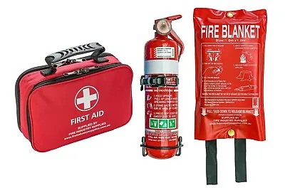 First Aid Kit 1kg Dry ChemFire Extinguisher & Fire Blanket 1mX 1m FREE DELIVERY • $65