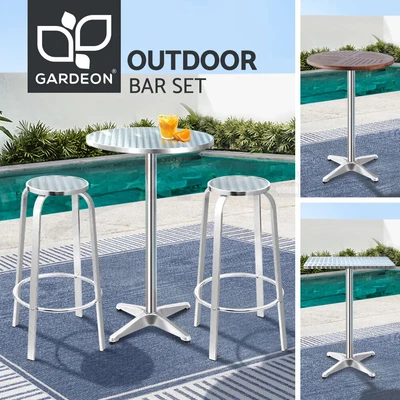 $58.95 • Buy Gardeon Outdoor Bar Table Cafe Patio Setting Stools Table Aluminium Furniture