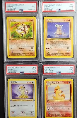 1999 Pokémon Jungle 1st Edition Lot Of 4 Slab Cubone Meowth All Graded PSA 9  • $149