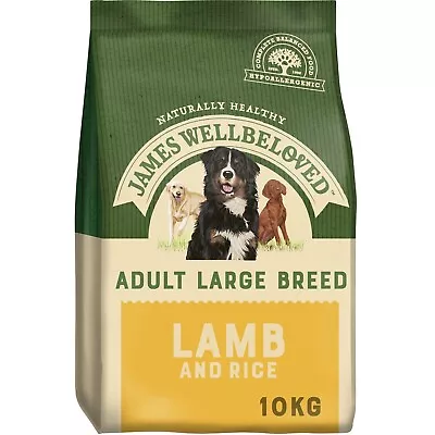 10kg James Wellbeloved Natural Large Breed Adult Dry Dog Food Lamby & Rice • £44.99