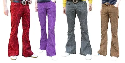 £36.99 • Buy Mens Bell Bottoms FLARES Jeans Trousers Corduroy Cords Hippy Paisley 60s 70s NEW