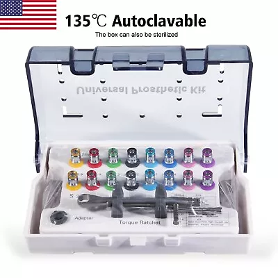 $95.90 • Buy Dental Universal Implant Prosthetic Kit Torque Wrench Screw Drivers Remover +Box