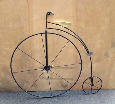 $299 • Buy C Jere Metal Bicycle Wall Sculpture Modern Abstract Penny Farthing Bike Vintage