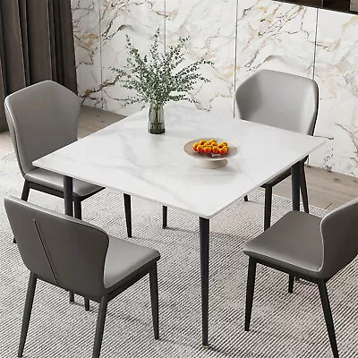WISFOR Large Dining Table White/Grey Slate Table Kitchen Furniture For 4-6 Seats • $159.92
