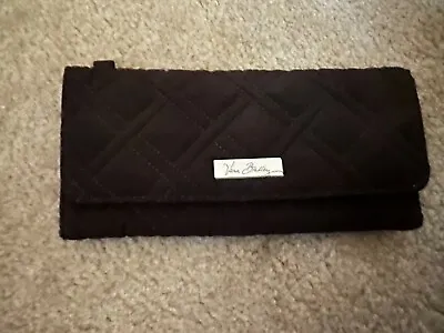 VERA BRADLEY Brown Tri-Fold Wallet Clutch Trifold Magnetic Closure Quilted Solid • $9.99