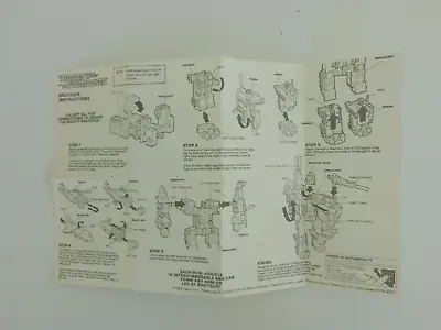 Vintage 1985 G1 Bruticus Combaticons Transformers Hasbro Instructions Free Post • $29