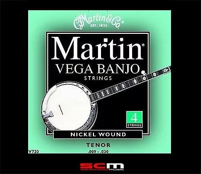 Martin Vega Banjo Strings Tenor Nickelwound 9-30 4 Strings V720 String Set • $16.30