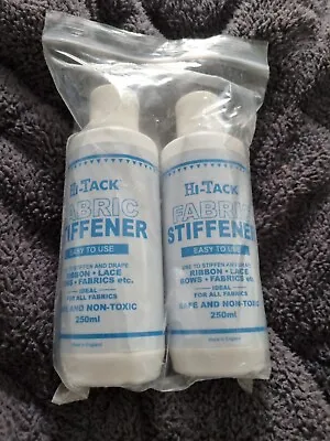 2 X Hi-Tack Fabric Stiffener 250ml HT1600 Craft Supplies Bundle Lot Set 500ml • £14.50