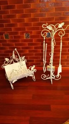 $1360 • Buy Fireplace Accessories Log Holder Firepoker Holder Fireplace Tool Set