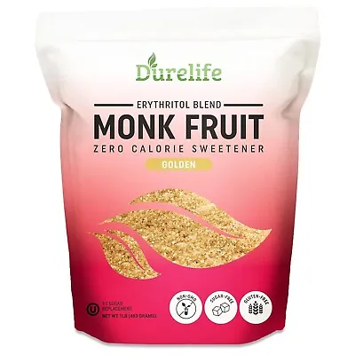 Durelife Golden Monk Fruit Sweetener 1:1 Sugar Replacement Golden - 1 Lb • $13.49