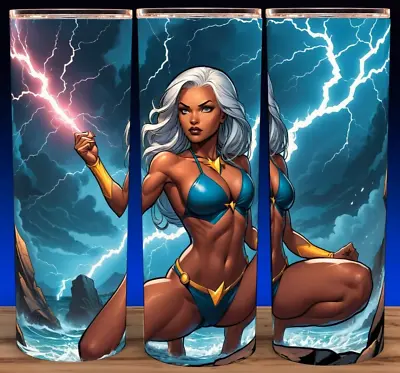 Storm X-Men Swim Suit Lightning Comic Book Cup Mug Tumbler 20oz • $19.95