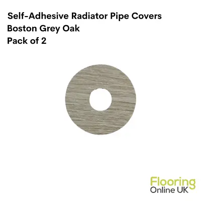 Laminate Radiator Pipe Rose Covers Self-Adhesive Pack Of 2 Boston Grey Oak Shade • £10.99