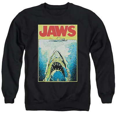 JAWS BRIGHT JAWS Licensed Adult Pullover Crewneck Sweatshirt SM-3XL • $42.95