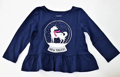 Jumping Beans Long Sleeve Top Unicorn Snow Globe  Snow Magical  Infant 12M • $8