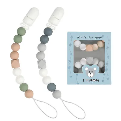 2PCS Silicone Pacifier Clips Chain For Baby Girls Boys Pacifier Clips Holders • $8.99