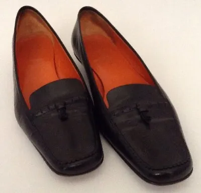 Gucci Black Loafers Womens Sz 8.5B Slip On 1.75  Low Heel Work Career • $149.94