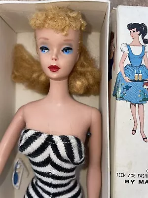 Rare Original Vintage Blonde Ponytail Barbie #4 W/original Boxstandsunglasses • $495