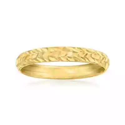 $176.05 • Buy Polished Chevron Pattern Diamond Cut Ring Real Solid 10K Yellow Gold Sizes 5 ~ 9