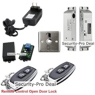 Door Access Control System+Fail-Safe Drop Bolt Lock+2PCS Wireless Remote Control • £53.94