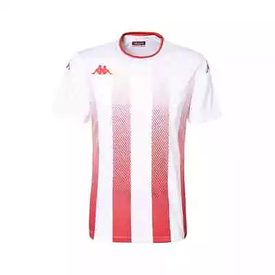 KAPPA Bugo Football/ Fitness T. Shirt - White/Red - Large • £6.99