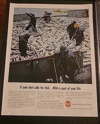 RCA Electronics Fish Finder Radar Print Ad Advertisement 1964 10x13 • $7.99