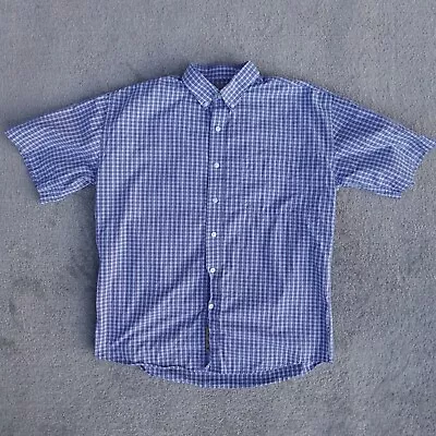 Larry Mahan Shirt Mens L Plaid Cowboy Collection Short Sleeve Pearl Snap Western • $21.95