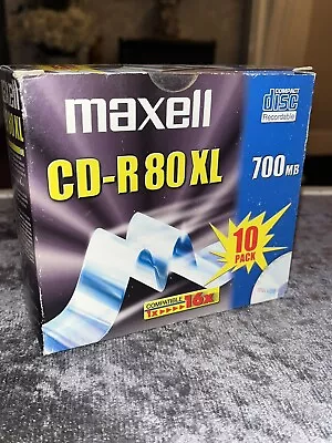 Maxell CD-R 80XL-S Compact Disc Recordable 700MB 10 Pack With Cases • £7.99