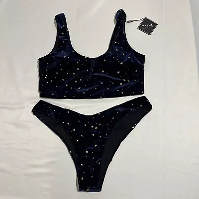 $15.99 • Buy NWT Zaful Womens 2XL Stars Celestial Bikini Bottoms Swimsuit Velvet Plus