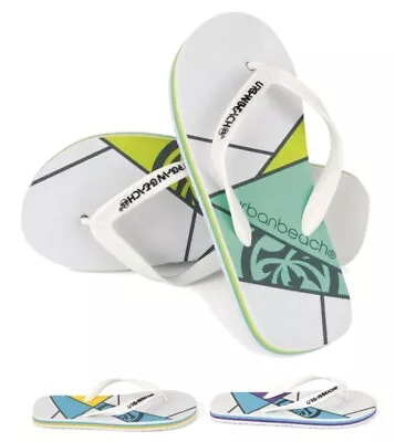 Mens Urban Beach Flip Flops Toe Post Beach Sandals Sliders Pool Holiday Size • £4.95