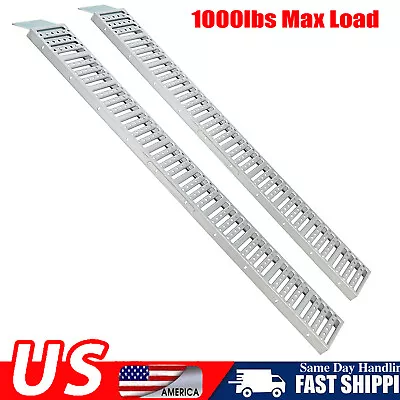 2× 1000LBS Loading Ramp Steel Trailers Ramps For ATV/UTV/Motorcycles/Lawn Mowers • $93.99