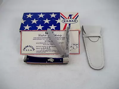 KA-BAR OLEAN N.Y. Union Cut. Co. USA Bicentennial DOG HEAD Trapper Knife • $197.95