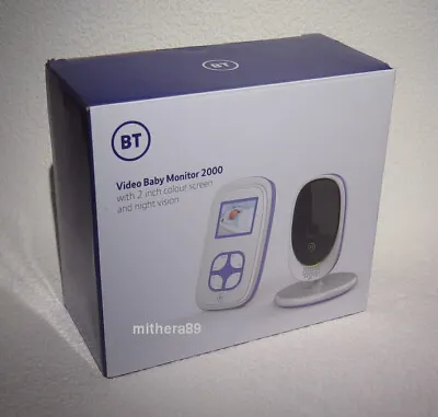 BT 2000 Video Baby Monitor 2  SCREEN Night Vision LULLABIES Zoom Pan Tilt CAMERA • £39.95