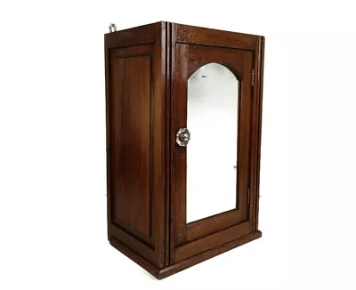 Large Medicine Kitchen Bathroom Cabinet Oak Glass Door Handle Art Deco Barn Styl • $735.75