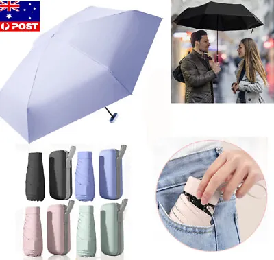 $17.89 • Buy Super Mini Pocket Compact Umbrella Sun Anti UV 6 Folding Rain Windproof Travel
