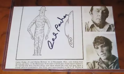 Calvin Parker UFO Abductee Signed Autographed Photo Pascagoula Mississippi 73 • $35