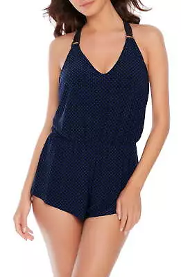 Magicsuit BLUE/BLACK Lichtenstein Dot Gabby Swim Romper US 10 UK 12 NWOT • $69.55