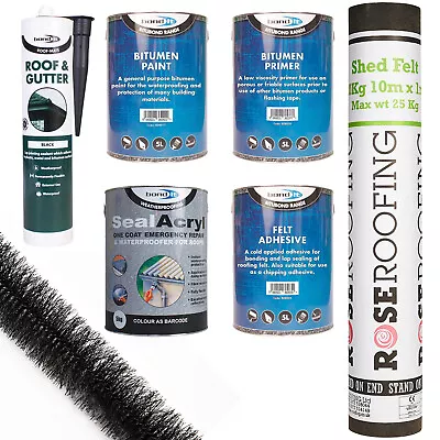 £9.99 • Buy Roofing Repair Diy Bitumen Paint Primer Felt Adhesive Roll Sealant Gutter Filter