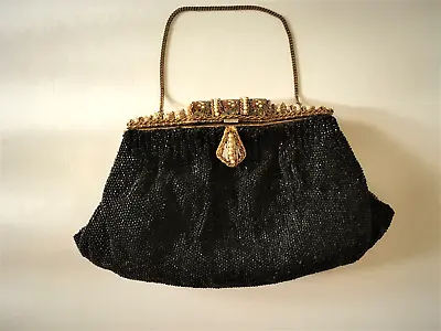 Stunning Vintage Purse Hand Beaded In France With Outstanding Decorative Frame • $350