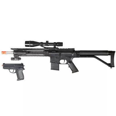 UKARMS M4 RIS Spring Airsoft Rifle W/ Spring Pistol Scope Laser & Light P1137 • $47.95