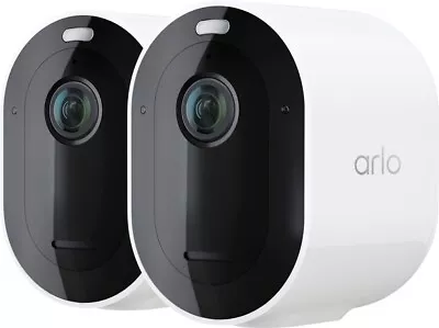 2 X Arlo Pro 4 Wireless Spotlight Security Camera Cam WiFi Night Vision WHITE • $179.99