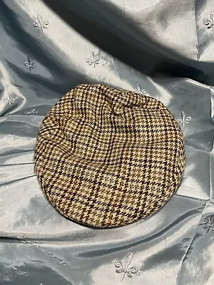 Vintage Mens Borsalino Made In Italy Tan Flat Cap Newsboy Hat Men’s Size 7 1/2 • $72