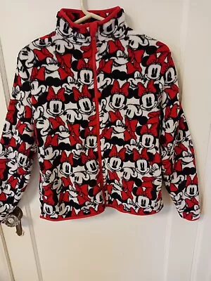 Disney's Minnie Mouse Fluffy Fleece Soft Jacket CoatZip Front W Small Pockets • $16