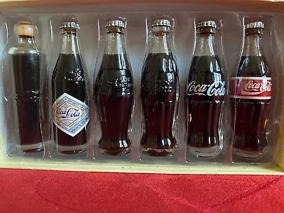 Coca-Cola 1998 Evolution Of Coca-Cola Bottle Miniature Filled Glass Boxed Set • $39.99