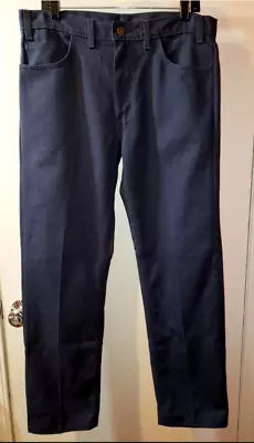 VINTAGE 70s BIG BILL WORK PANTS TWILL JEANS UNWORN MENS 34 NAVY BLUE TWILL RARE • $45.99