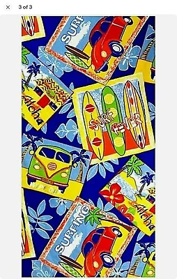 Large Summer Lightweight Beach Towel Camper Van Surf 70 X 140 Cm • £8.99