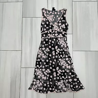 BCBG Maxazria Dress XS Black Pink Y2K A-line Sleeveless Dandelion • $23