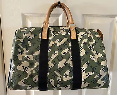 Louis Vuitton Speedy 35 Handbag Purse Green Monogramouflage M95773 • $8500