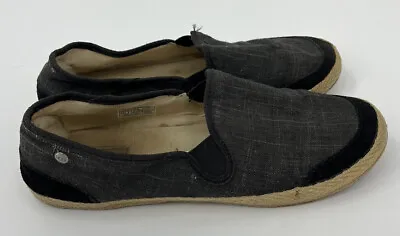 Ugg Delizah Espadrille Women’s Size 9.5 40.5 Black Canvas Slip On Flats • $19