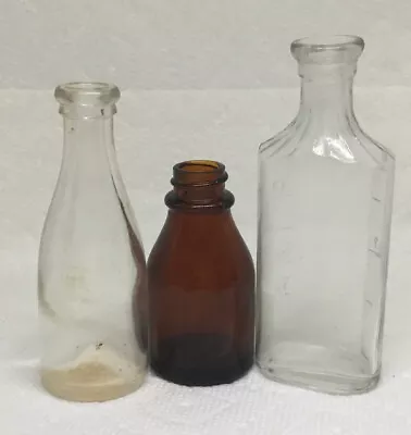 3 VTG Antique Small Glass Medicine Bottles • $5