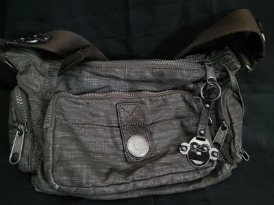 £22.50 • Buy Kipling Milla City Chocolate Linen Effect Shoulder Bag With Monkey Face Charm